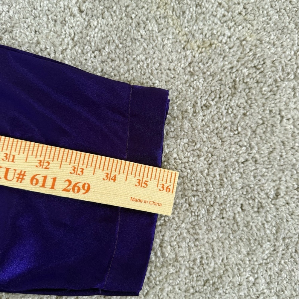 Purple Satin PJ Set Sheer Button Down Top - Picture 6 of 11